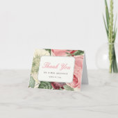 Rococo  Botanisch Roos Floral Elegant Bedankkaart (Voorkant)