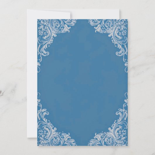 Rococo Bruids Douche Uitnodiging |  barok (Achterkant)