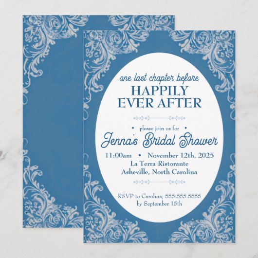 Rococo Bruids Douche Uitnodiging | barok (Voorkant / Achterkant)