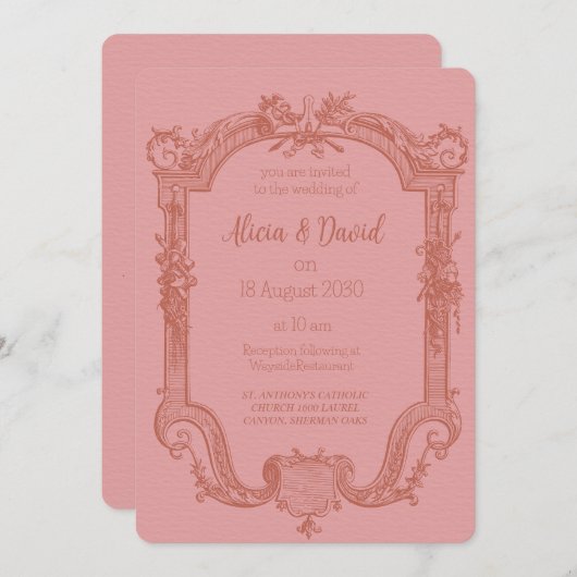  Rococo bruiloft uitnodigingen (Voorkant / Achterkant)