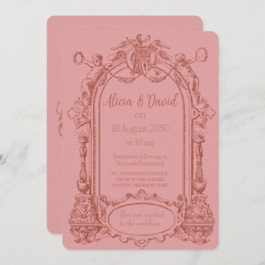  Rococo bruiloft uitnodigingen (Voorkant / Achterkant)