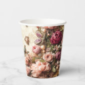 Rococo Butterfly Garden Galentine Floral Elegance Papieren Bekers (Achterkant)