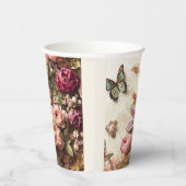 Rococo Butterfly Garden Galentine Floral Elegance Papieren Bekers (Rechts)