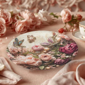 Rococo Butterfly Garden Galentine Floral Elegance Papieren Bordje