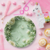 Rococo Butterfly Garden Galentine Floral Elegance Papieren Bordje (Feest)