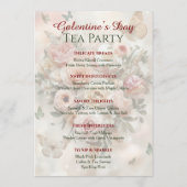 Rococo Butterfly Garden Galentine Tea Party Menu Kaart (Achterkant)