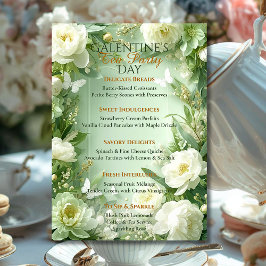 Rococo Butterfly Garden Galentine Tea Party Menu Kaart
