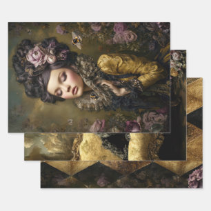 Rococo Buzz Bee-thema's Zware Decoupage Inpakpapier Vel