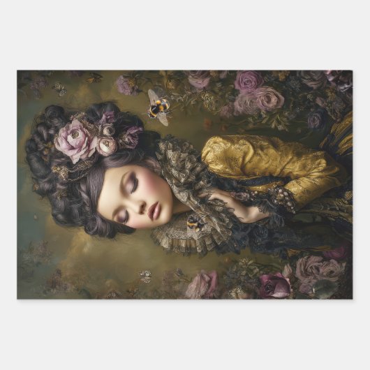 Rococo Buzz Bee themes Heavy Weight Decoupage Inpakpapier Vel (Voorkant)