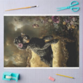 Rococo Buzz Zwarte Poodle Vintage Olie Schilderij Tissuepapier (Craft)