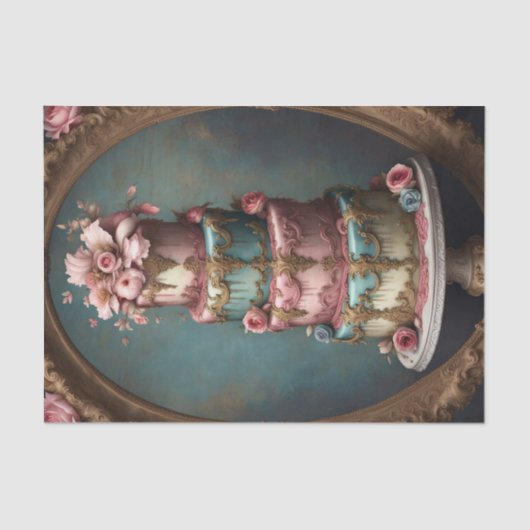 Rococo Cake 4 Tier Parijse Decoupage Papier (Voorkant)