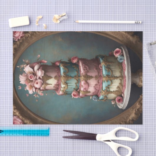 Rococo Cake 4 Tier Parijse Decoupage Papier (Craft)