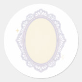 Rococo cameo frame ronde sticker (Voorkant)