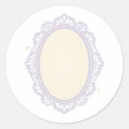 Rococo cameo frame ronde sticker