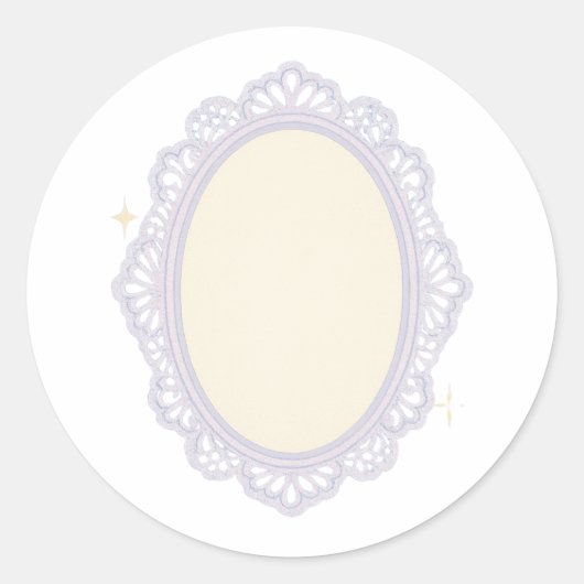 Rococo cameo frame ronde sticker (Voorkant)