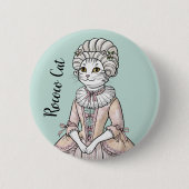 Rococo Cat – Elegante kattenkunst Ronde Button 5,7 Cm (Voorkant)