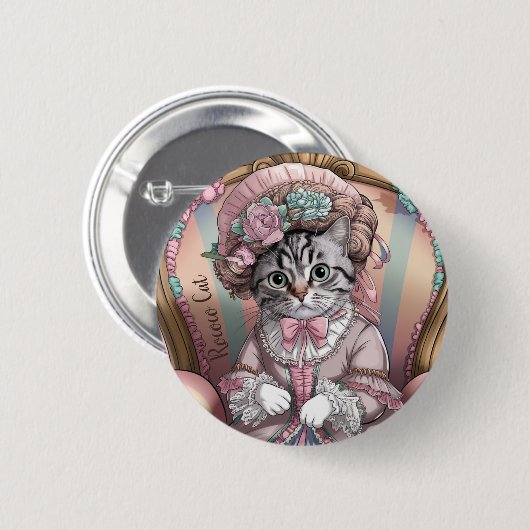 Rococo Cat Ronde Button 5,7 Cm (Voorkant /achterkant)