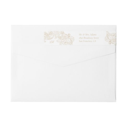 Rococo Champagne Ornament Pre-Addressed Return (Achterkant)