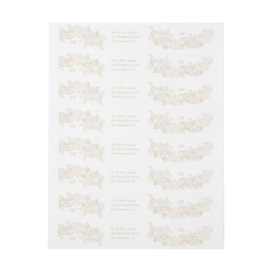 Rococo Champagne Ornament Pre-Addressed Return (Vel)