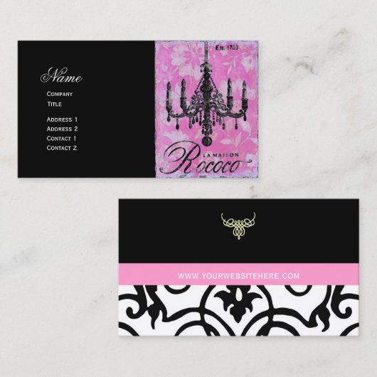 Rococo Chandelier ~ Visitekaartje (Voorkant / Achterkant)