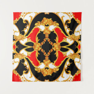 Rococo-complex met bloemelementen wandkleed