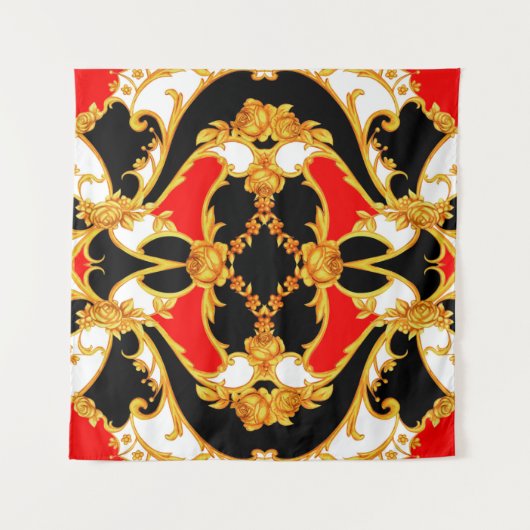 Rococo-complex met bloemelementen wandkleed (Voorkant)