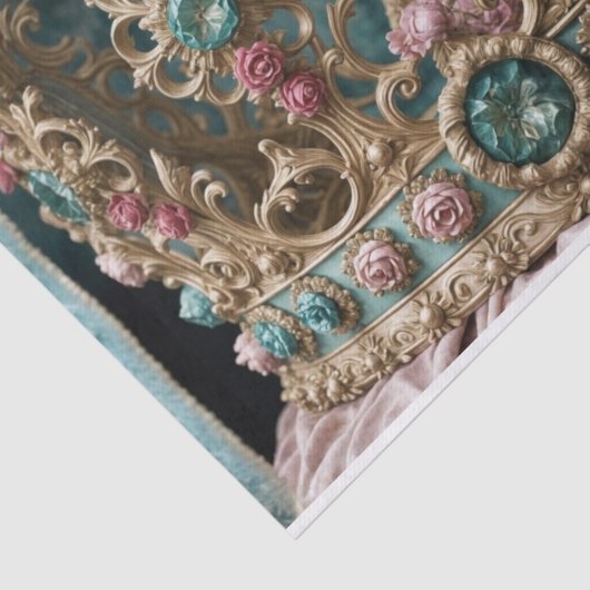 Rococo Crown Up Close Decoupage Tissuepapier (Detail)