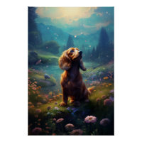 Rococo Dachshund die een weide verkennen