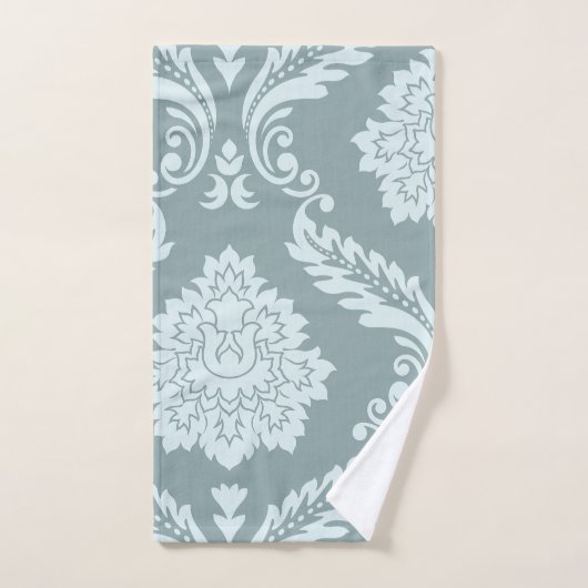 Rococo Damask Art I Duck Egg Blue+Teal Bad Handdoek (Handdoek)