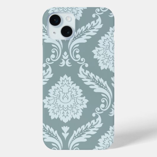 Rococo Damask Art I Duck Egg Blue+Teal Case-Mate iPhone Case (Achterkant)