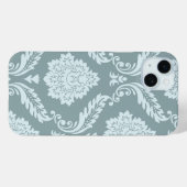 Rococo Damask Art I Duck Egg Blue+Teal Case-Mate iPhone Case (Achterkant (horizontaal))