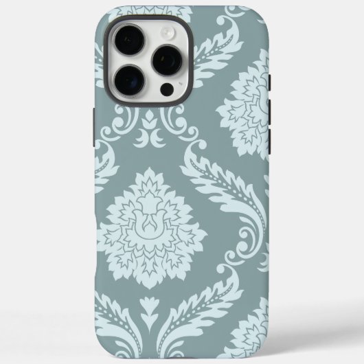 Rococo Damask Art I Duck Egg Blue+Teal Case-Mate iPhone Case (Achterkant)