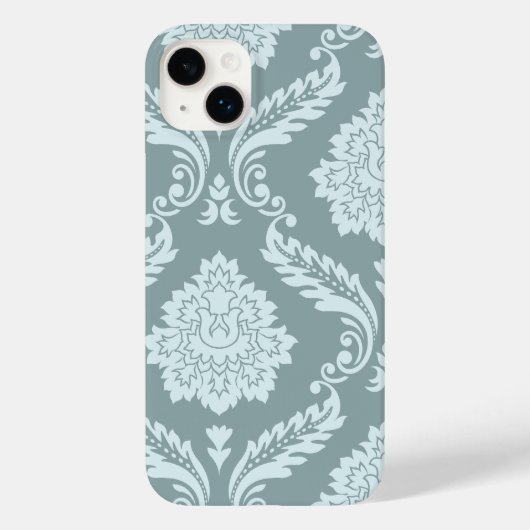Rococo Damask Art I Duck Egg Blue+Teal Case-Mate iPhone Case (Achterkant)