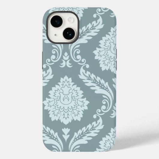 Rococo Damask Art I Duck Egg Blue+Teal Case-Mate iPhone Case (Achterkant)
