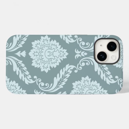 Rococo Damask Art I Duck Egg Blue+Teal Case-Mate iPhone Case (Achterkant (horizontaal))