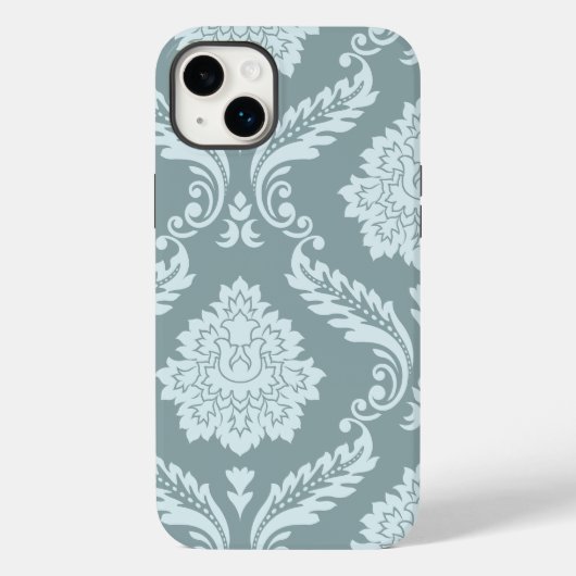 Rococo Damask Art I Duck Egg Blue+Teal Case-Mate iPhone Case (Achterkant)