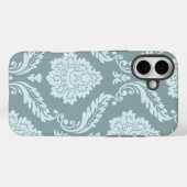 Rococo Damask Art I Duck Egg Blue+Teal Case-Mate iPhone Case (Achterkant (horizontaal))