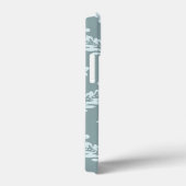 Rococo Damask Art I Duck Egg Blue+Teal Case-Mate iPhone Case (Achterkant / Rechts)