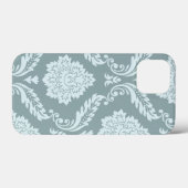 Rococo Damask Art I Duck Egg Blue+Teal Case-Mate iPhone Case (Achterkant (horizontaal))