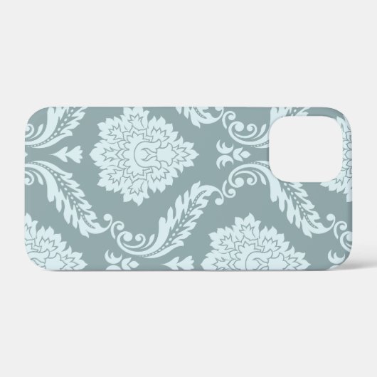 Rococo Damask Art I Duck Egg Blue+Teal Case-Mate iPhone Case (Achterkant (horizontaal))