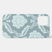 Rococo Damask Art I Duck Egg Blue+Teal Case-Mate iPhone Case (Achterkant (horizontaal))