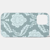 Rococo Damask Art I Duck Egg Blue+Teal Case-Mate iPhone Case (Achterkant (horizontaal))