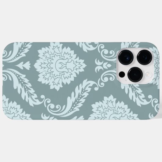 Rococo Damask Art I Duck Egg Blue+Teal Case-Mate iPhone Case (Achterkant (horizontaal))