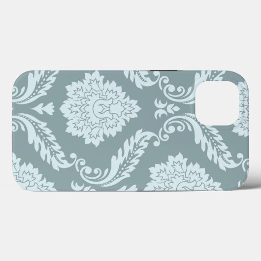 Rococo Damask Art I Duck Egg Blue+Teal Case-Mate iPhone Case (Achterkant (horizontaal))