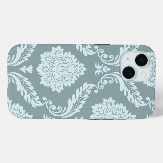 Rococo Damask Art I Duck Egg Blue+Teal Case-Mate iPhone Case (Achterkant (horizontaal))