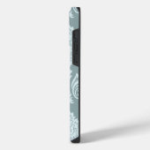 Rococo Damask Art I Duck Egg Blue+Teal iPhone Hoesje (Linkerkant)