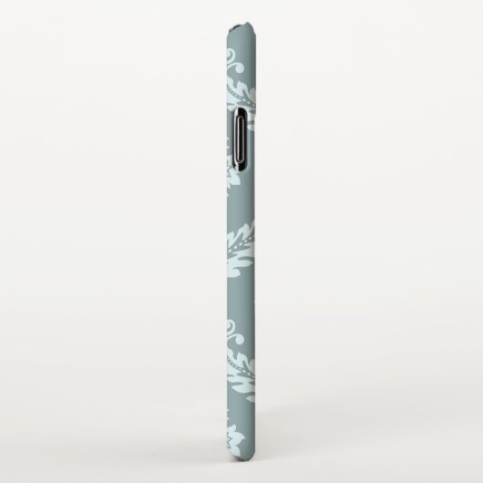 Rococo Damask Art I Duck Egg Blue+Teal iPhone Hoesje (Rechterkant)