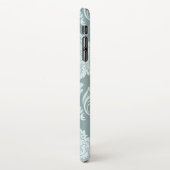 Rococo Damask Art I Duck Egg Blue+Teal iPhone Hoesje (Linkerkant)