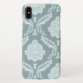 Rococo Damask Art I Duck Egg Blue+Teal iPhone Hoesje (Achterkant)