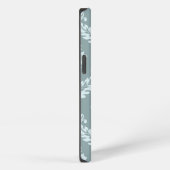 Rococo Damask Art I Duck Egg Blue+Teal iPhone Hoesje (Rechterkant)